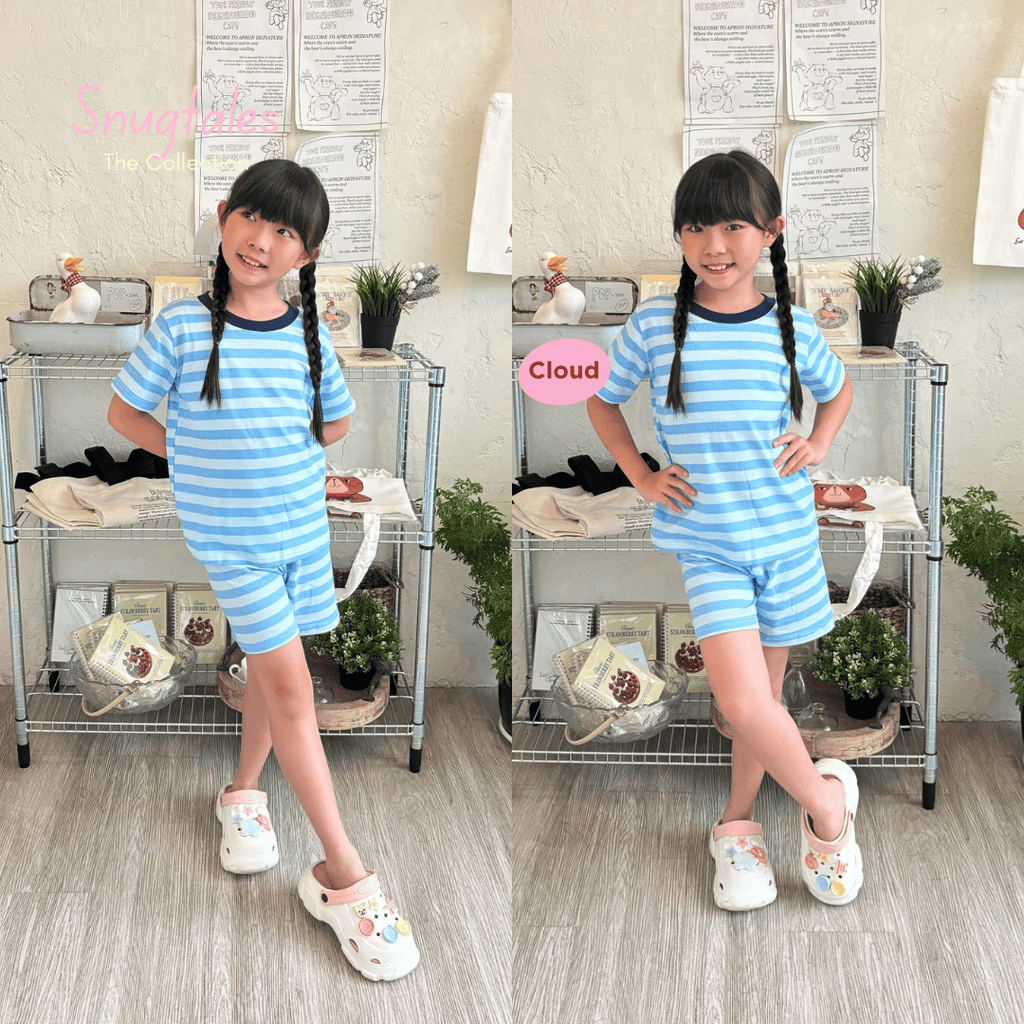 Stripe - Short Pajamas - Piyama Tidur Motif Salur Anak