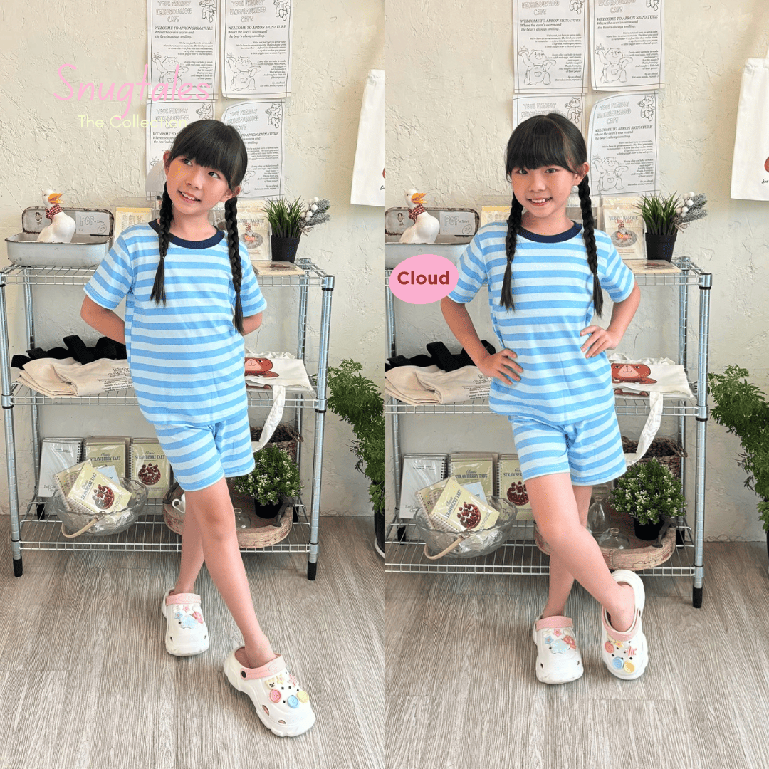 Stripe - Short Pajamas - Piyama Tidur Motif Salur Anak
