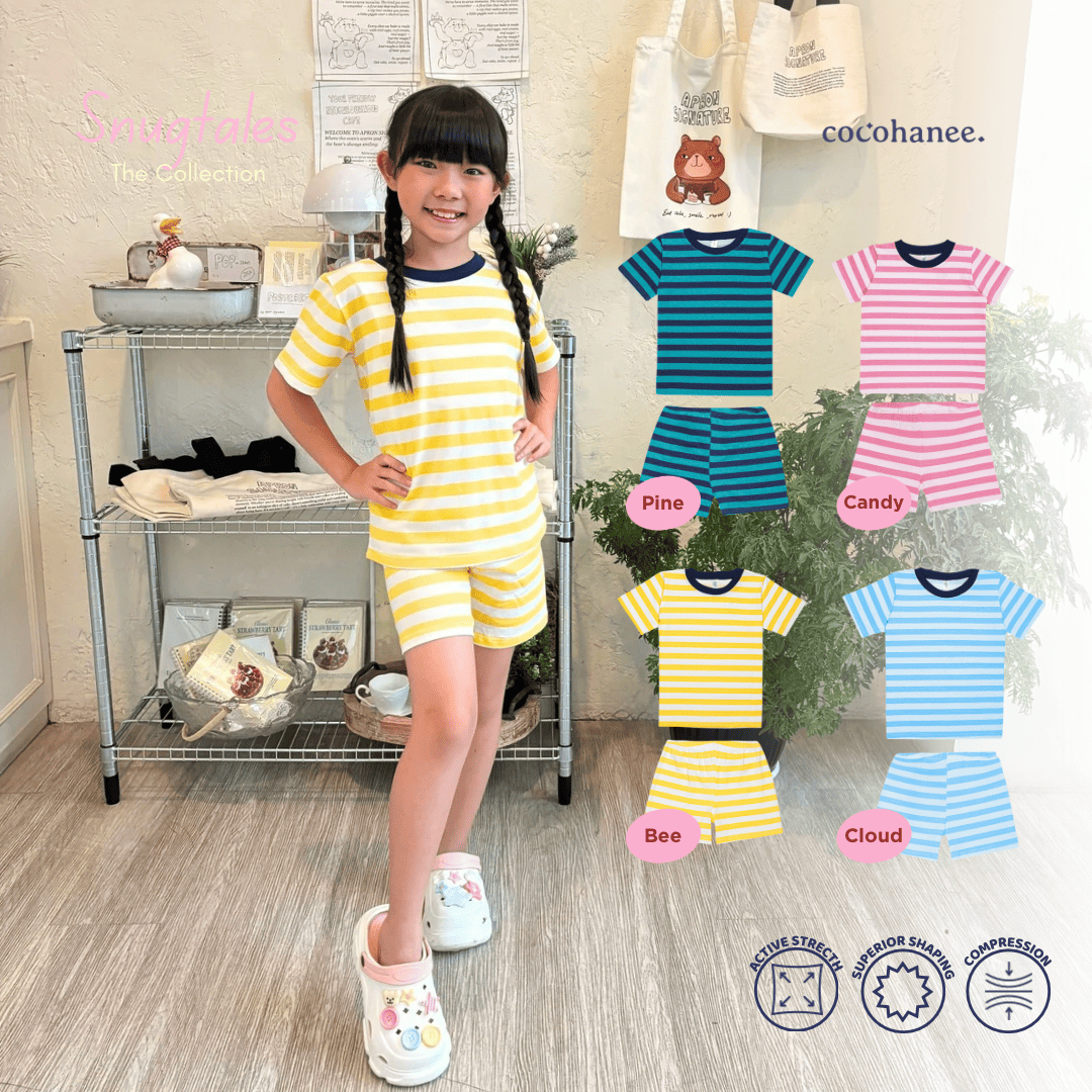 Stripe - Short Pajamas - Piyama Tidur Motif Salur Anak