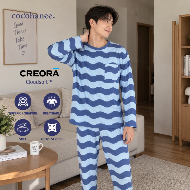 Cocohanee Classic Summer Vibe - Lune Long Pajamas Jelly Wave