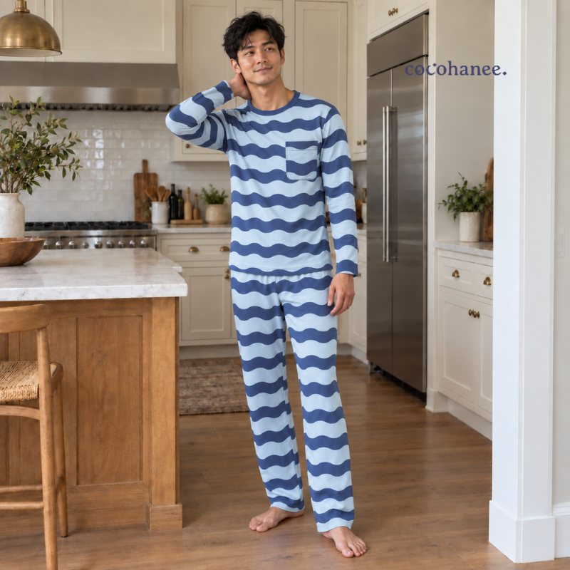 Cocohanee Classic Summer Vibe - Lune Long Pajamas Jelly Wave
