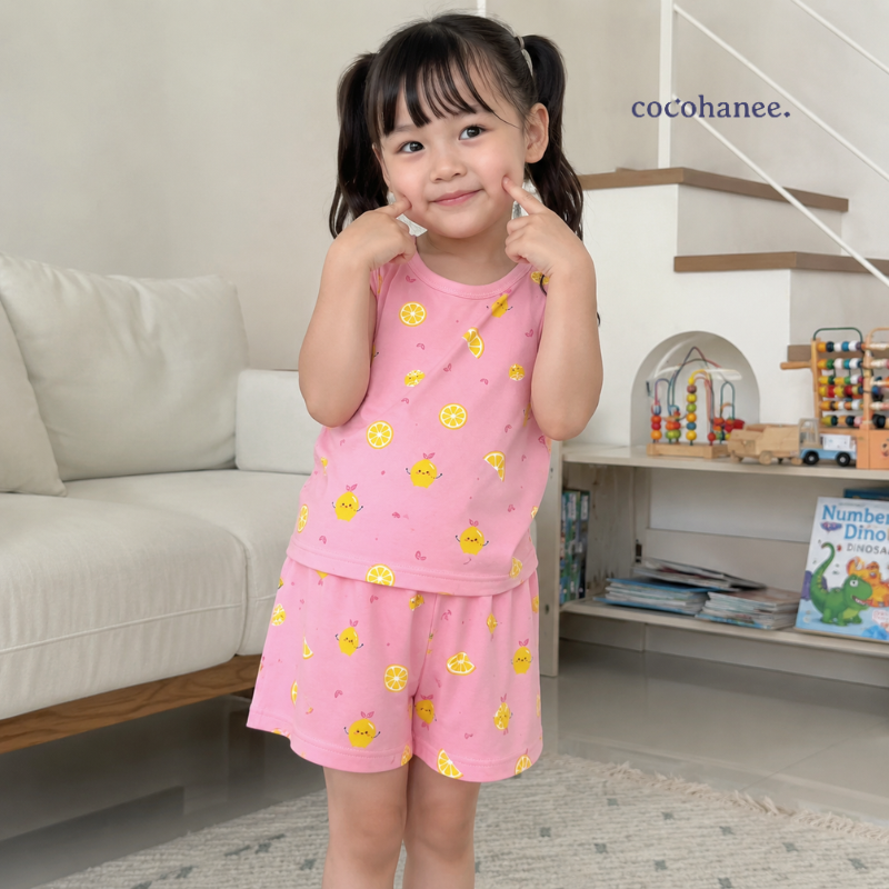 Cocohanee Local Market - Sleveeless Set Pajamas Lemonade