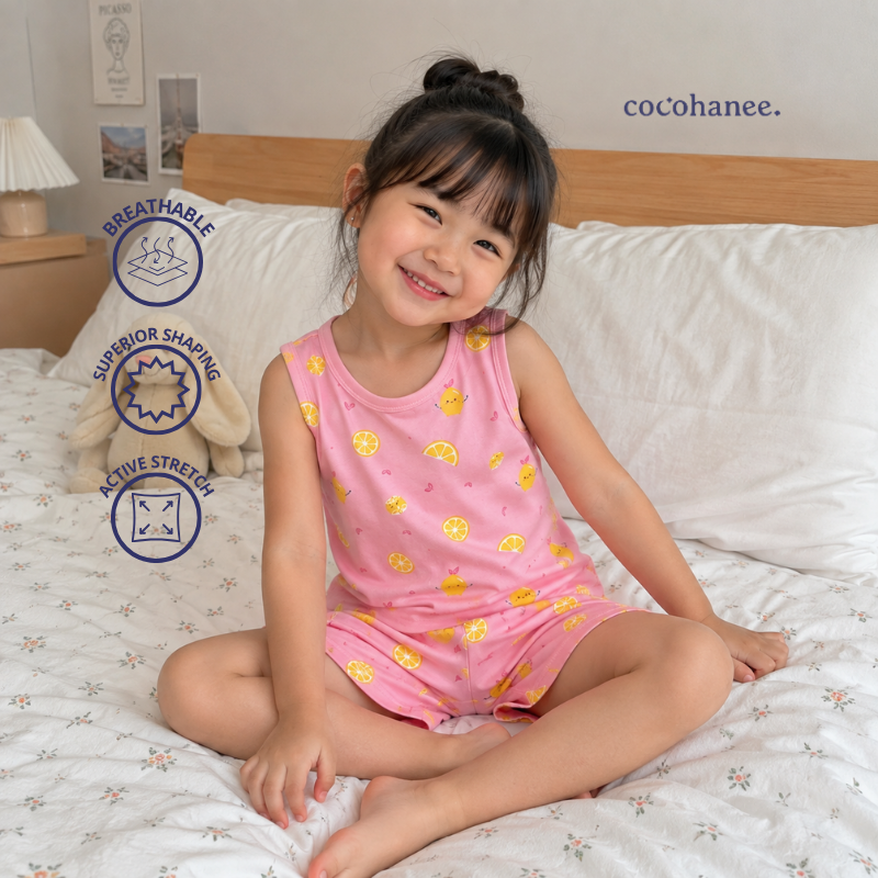 Cocohanee Local Market - Sleveeless Set Pajamas Lemonade