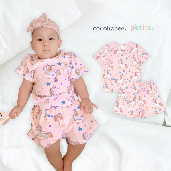 Cocohanee - Dreamy Unicorn Baby Short Pajamas - Piyama Tidur Bayi