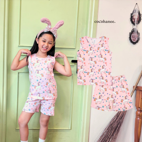 Cocohanee - Dreamy Unicorn Sleeveless Set - Setelan Anak Tanpa Lengan
