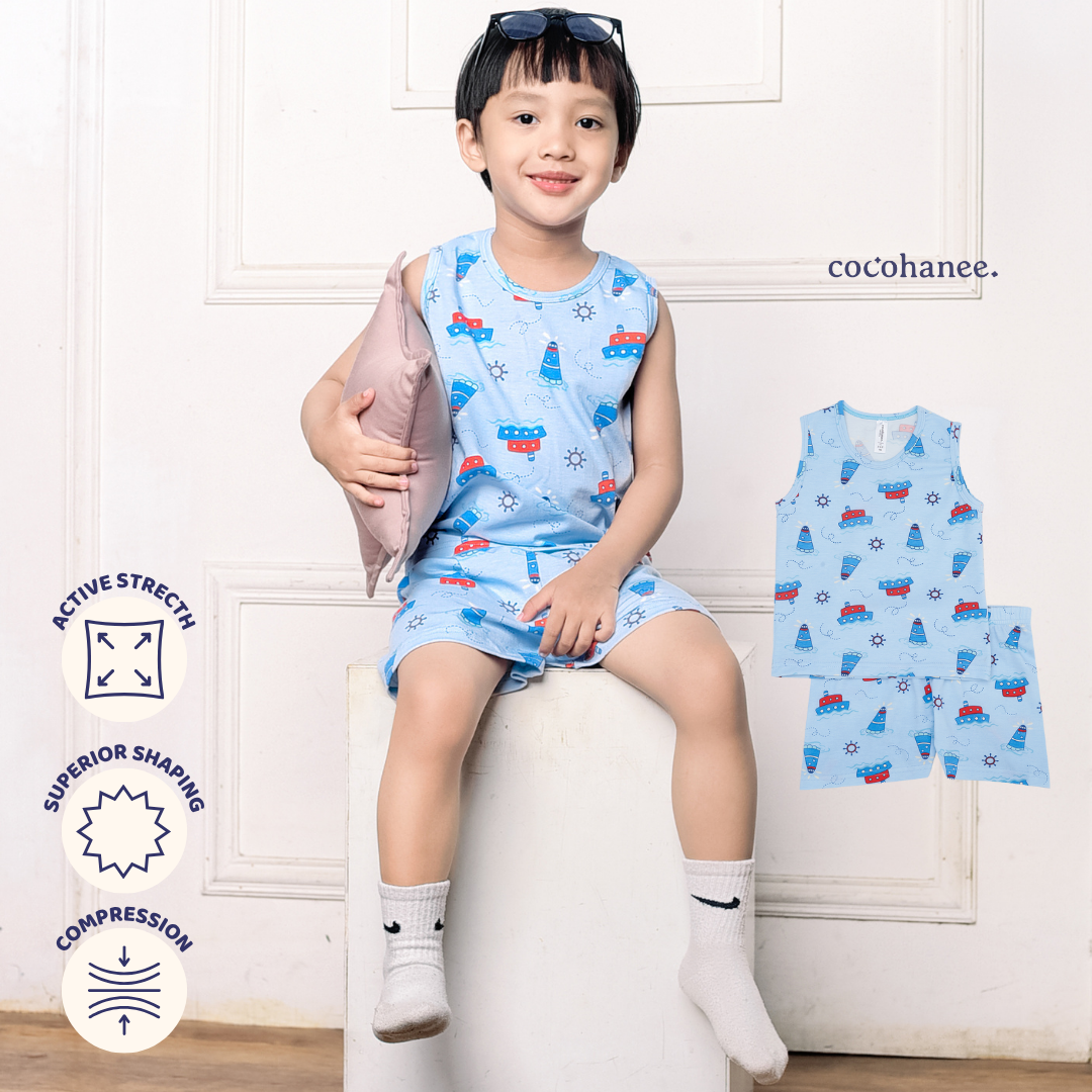 Cocohanee - Sailing Day Sleeveless Set - Setelan Anak Tanpa Lengan