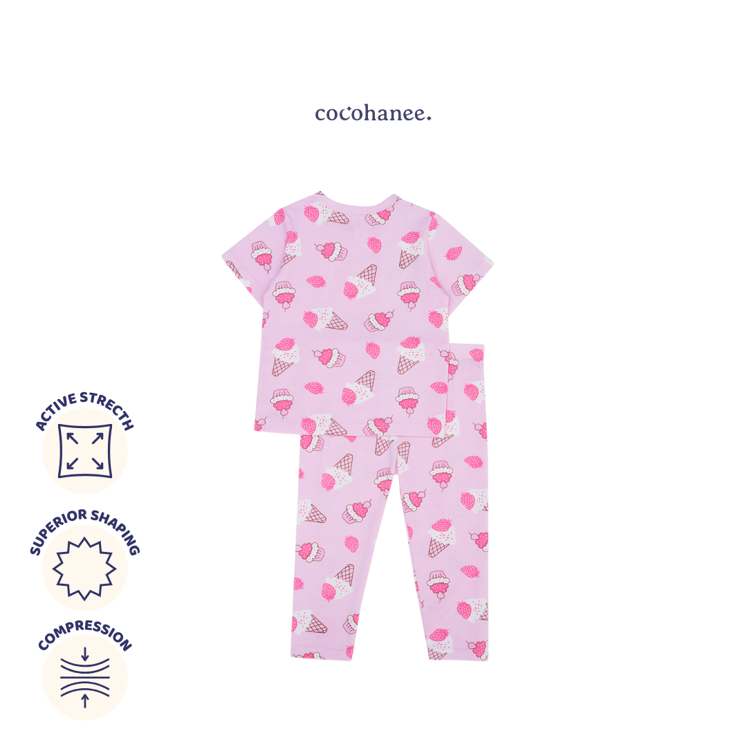 Cocohanee - Creamy Strawberry Cozy Pajamas - Piyama Tidur Anak