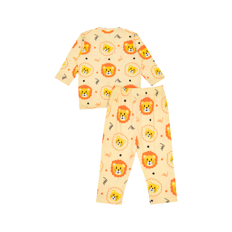 Cocohanee - Lion Button Down Long Pajamas - Piyama Bayi dan Anak dengan Kancing Depan