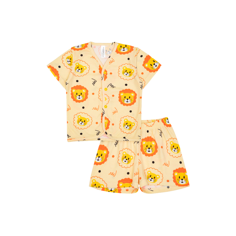 Cocohanee - Lion Button Down Short Pajamas - Piyama Bayi dan Anak dengan Kancing Depan