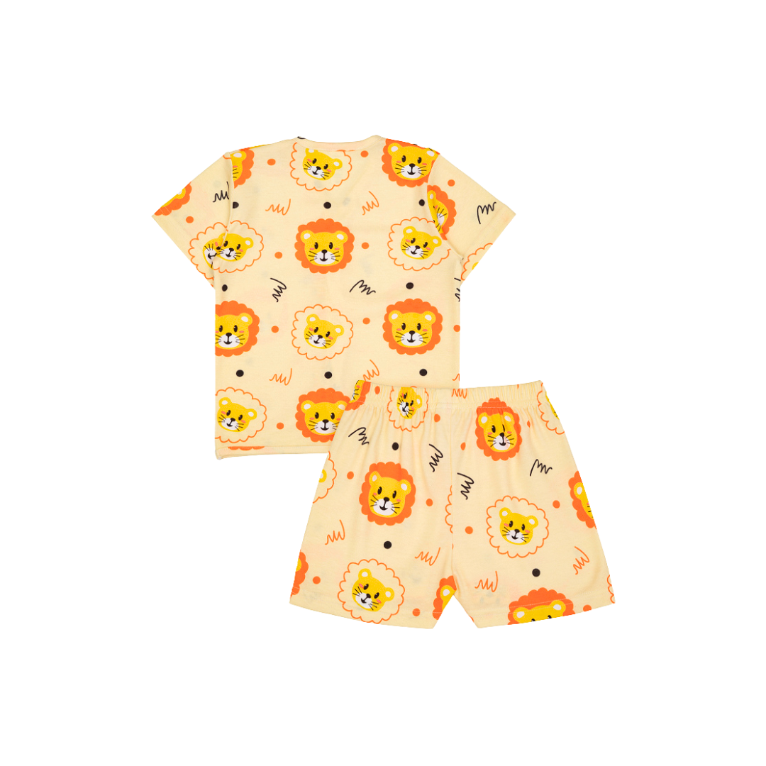 Cocohanee - Lion Button Down Short Pajamas - Piyama Bayi dan Anak dengan Kancing Depan