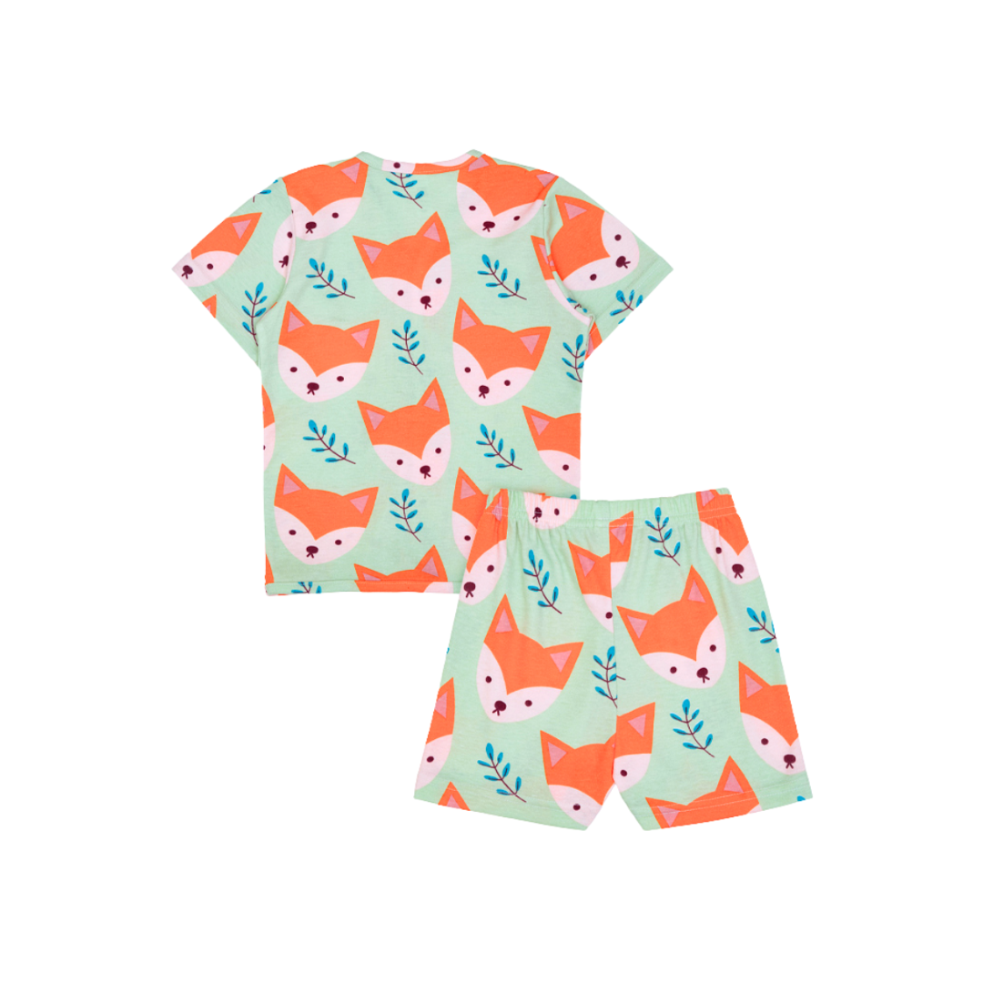 Cocohanee - Mr Fox Button Down Short Pajamas - Piyama Bayi dan Anak dengan Kancing Depan