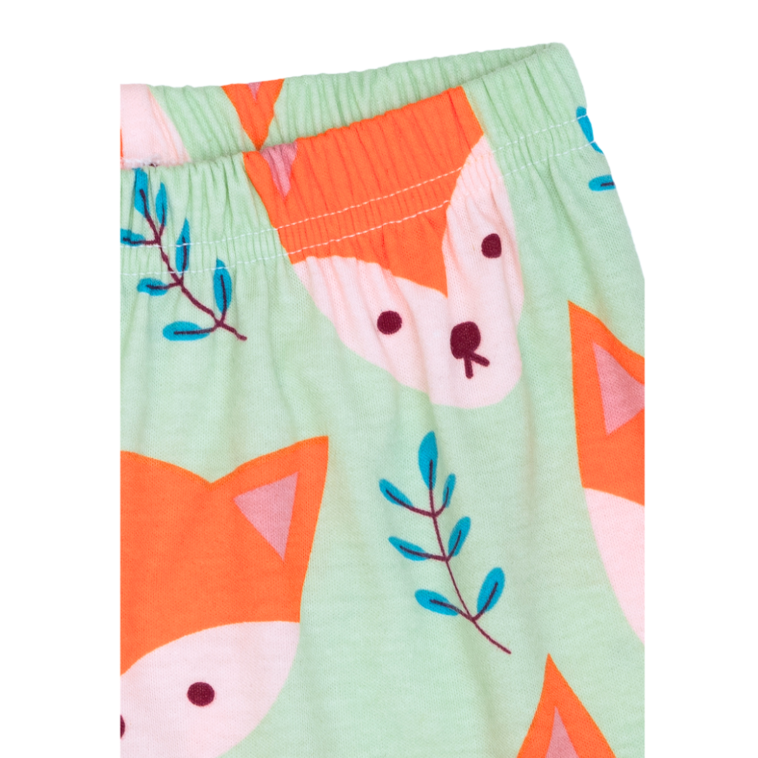 Cocohanee - Mr Fox Shoulder Button Long Pajamas - Piyama Bayi dan Anak dengan Kancing di Bahu