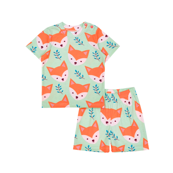 Cocohanee - Mr Fox Shoulder Button Short Pajamas - Piyama Bayi dan Anak dengan Kancing di Bahu