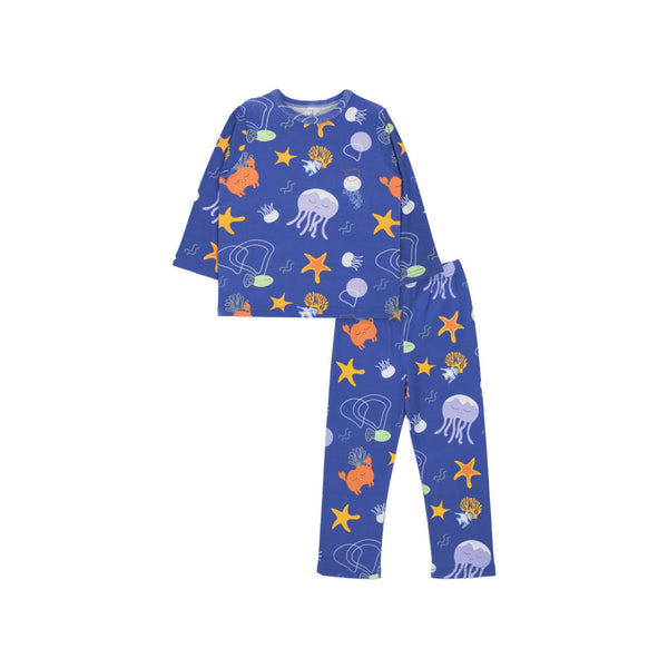 Cocohanee - Marine Blue Baby Long Pajamas - Piyama Tidur Bayi