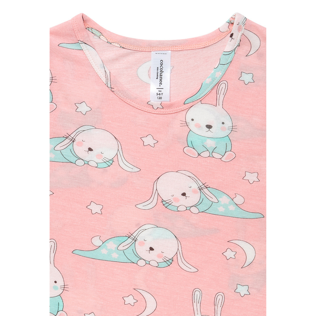 Cocohanee - Rabbit on Pajamas Sleeveless Set - Setelan Anak Tanpa Lengan