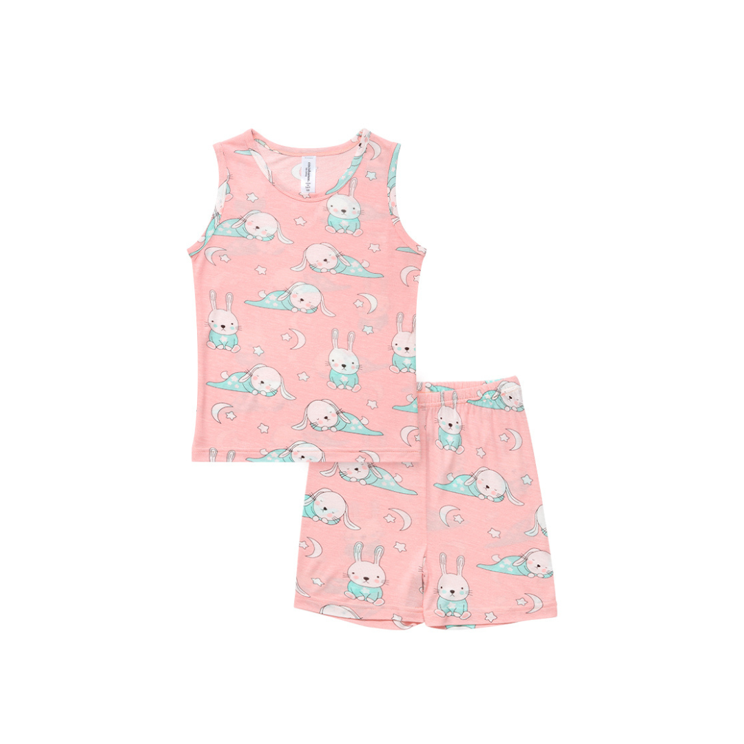 Cocohanee - Rabbit on Pajamas Sleeveless Set - Setelan Anak Tanpa Lengan