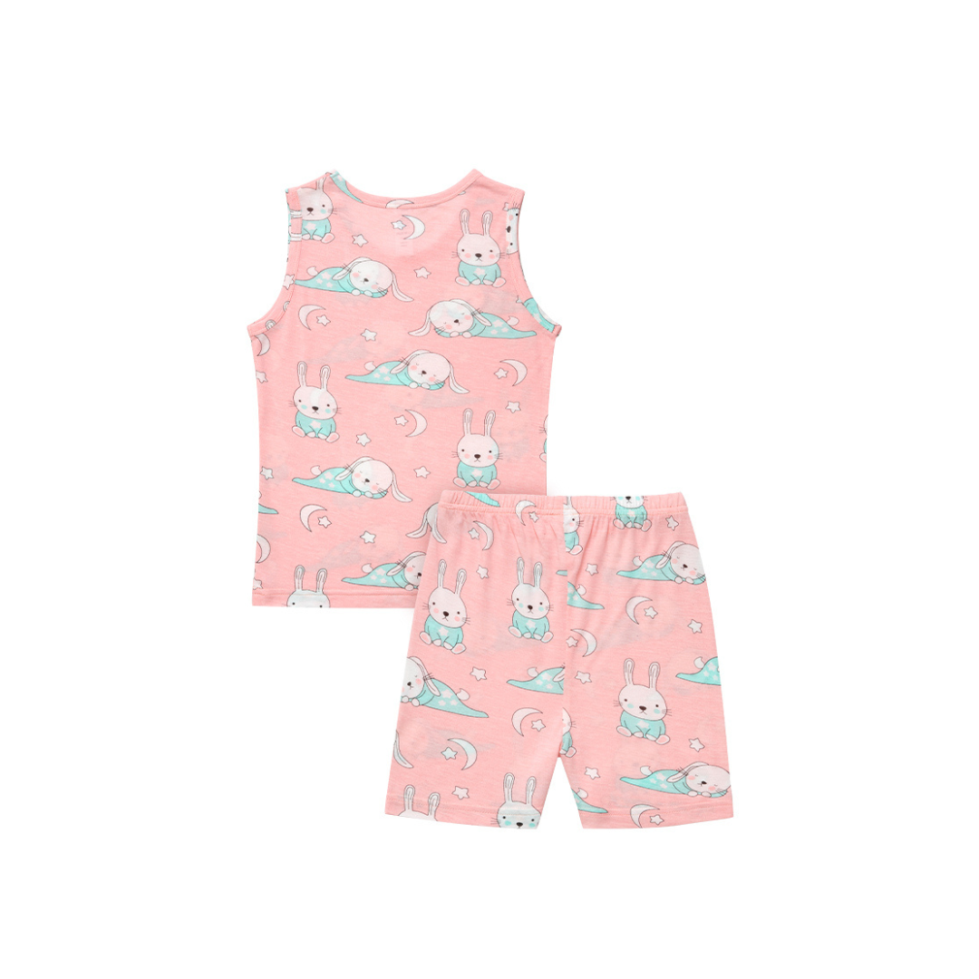 Cocohanee - Rabbit on Pajamas Sleeveless Set - Setelan Anak Tanpa Lengan