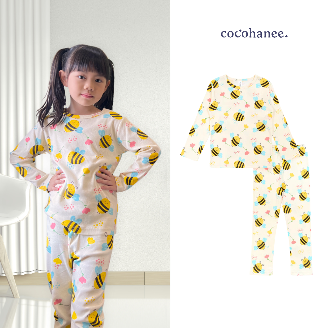 Cocohanee - Morning Bee Long Pajamas - Piyama Tidur Anak