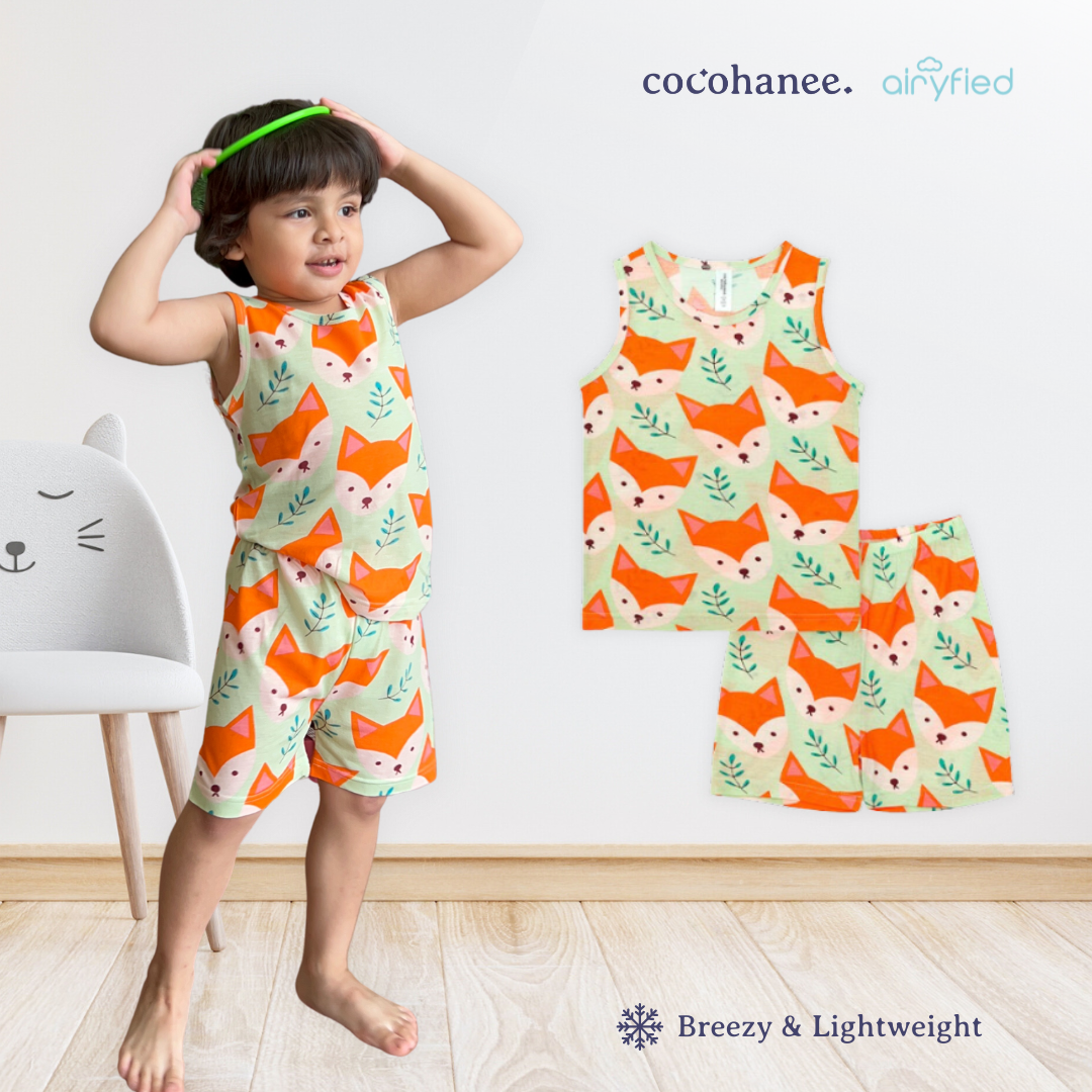 Cocohanee - Mr Fox Sleeveless Set - Setelan Anak Tanpa Lengan