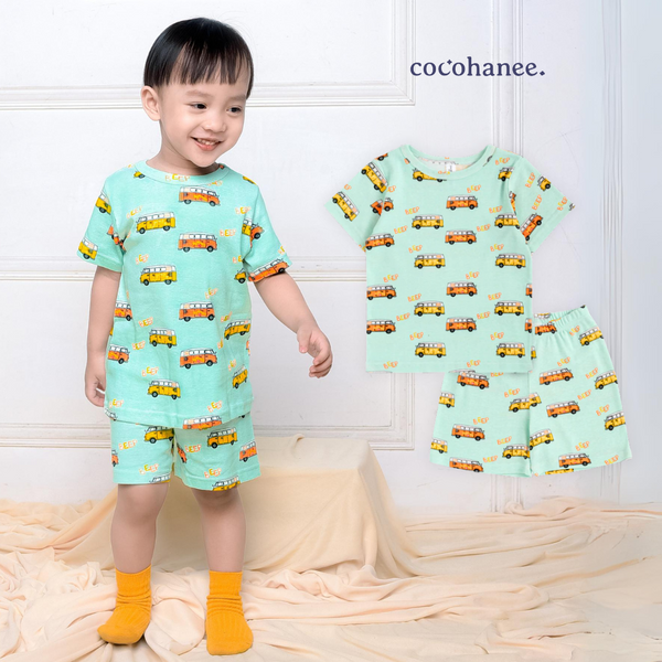 Cocohaneee - School Bus Short Pajamas