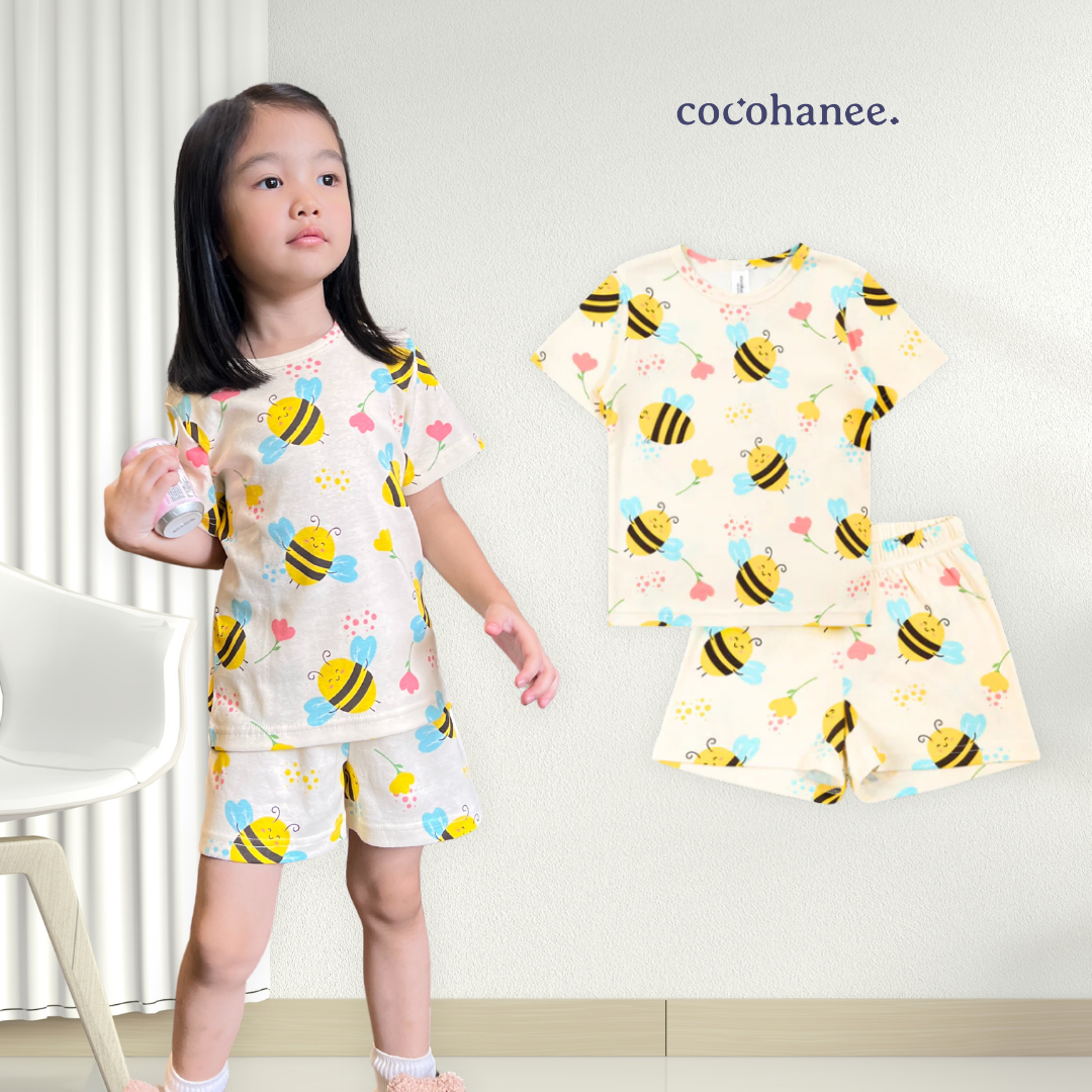 Cocohanee - Morning Bee Short Pajamas - Piyama Tidur Anak