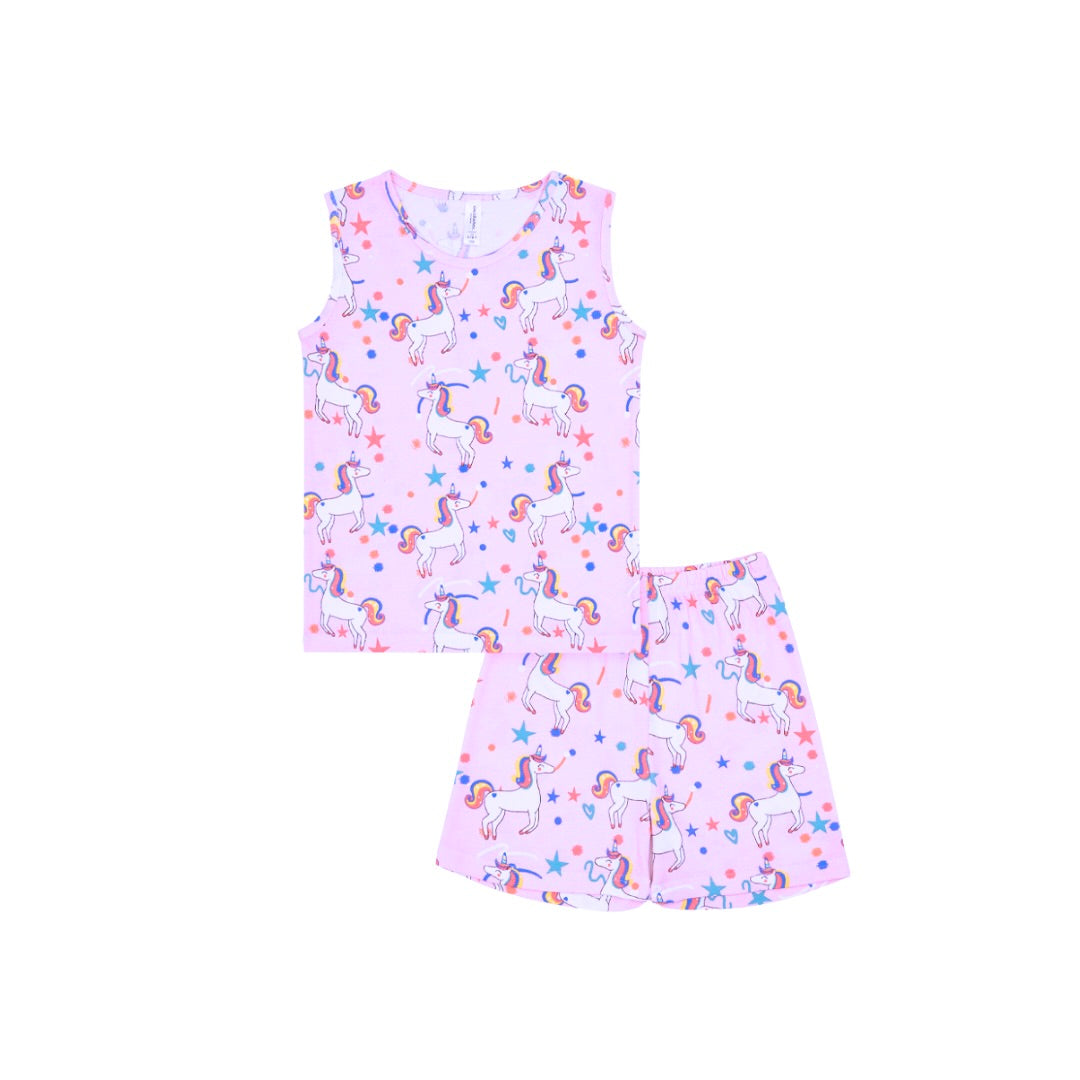 Unicorn World - Sleeveless Pajamas - Setelan Anak Tanpa Lengan
