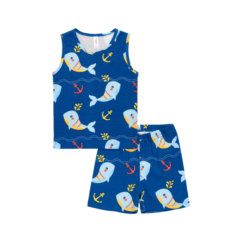 Shark Anchor - Sleeveless Pajamas - Setelan Anak Tanpa Lengan