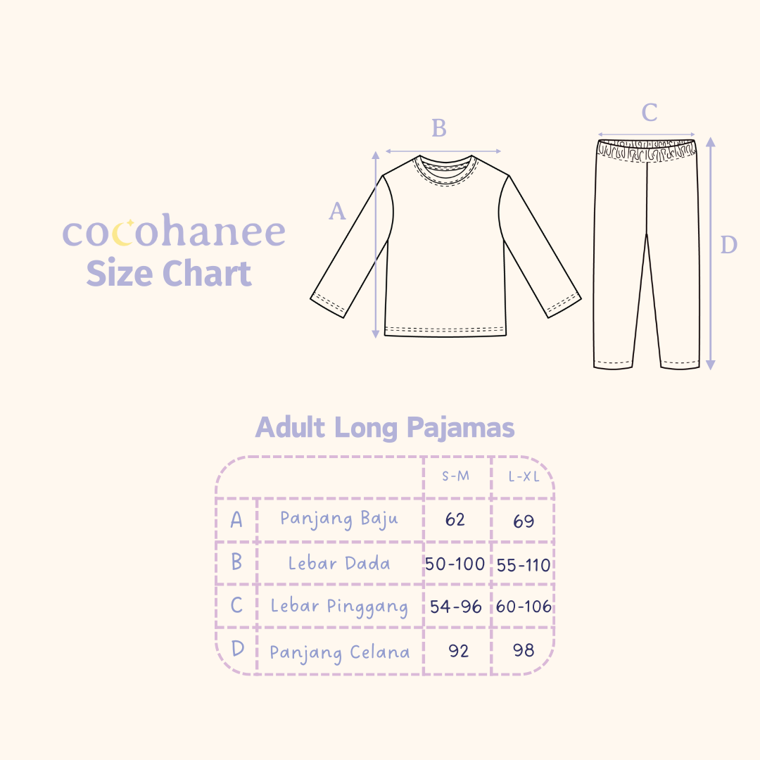 Cocohanee - Butterflies Adult Long Pajamas - Piyama Tidur Dewasa