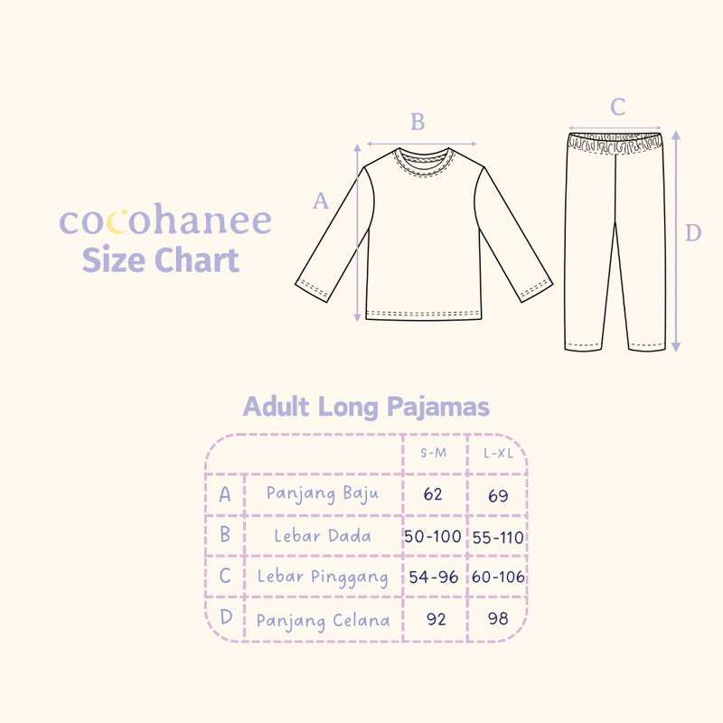 Cocohanee - Butterflies Adult Long Pajamas - Piyama Tidur Dewasa