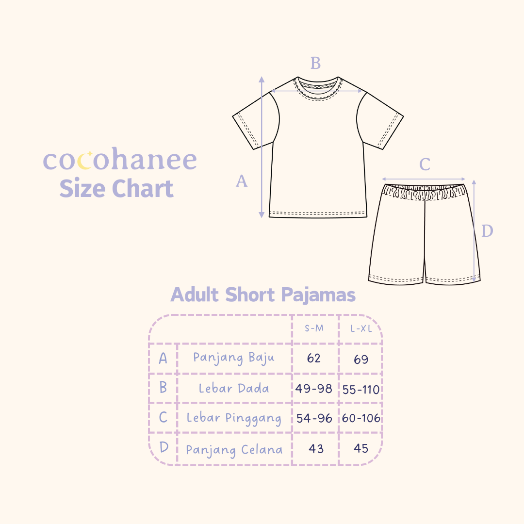 Cocohanee - Butterflies Adult Short Pajamas - Piyama Tidur Dewasa
