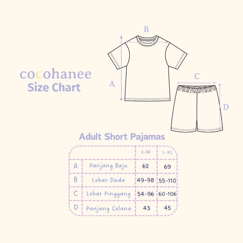 Cocohanee - Butterflies Adult Short Pajamas - Piyama Tidur Dewasa
