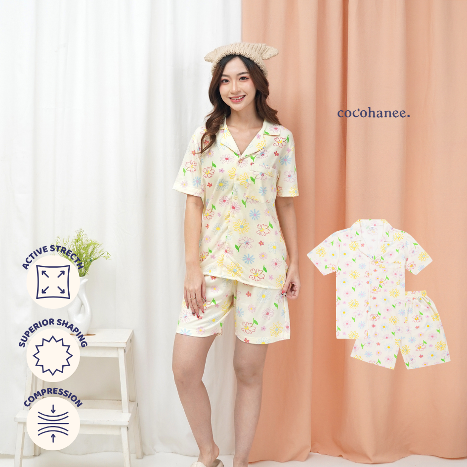 Blooming Flowers - Lune Button Short - Piyama Tidur Dewasa