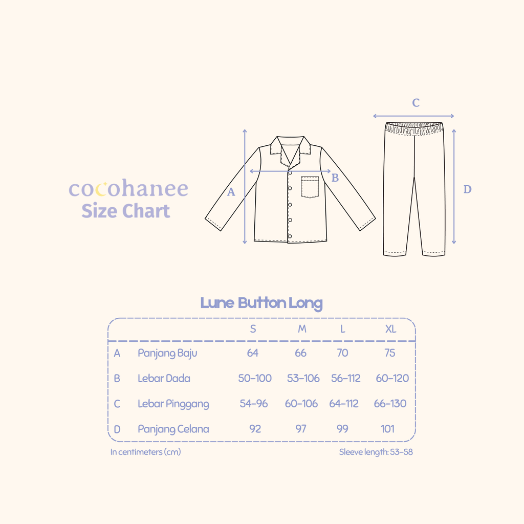 Butterflies - Lune Button Long - Piyama Tidur Dewasa