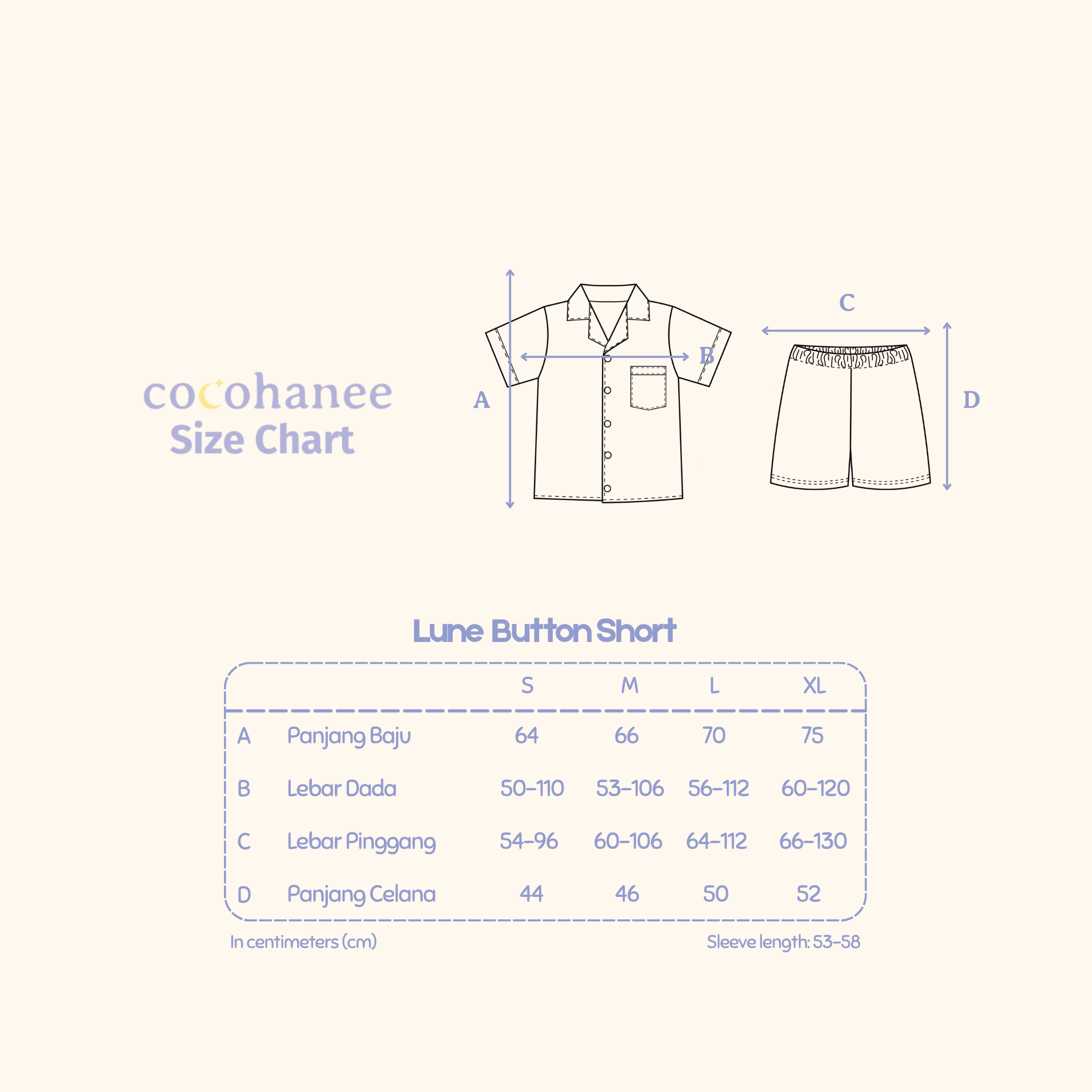 Butterflies - Lune Button Short - Piyama Tidur Dewasa