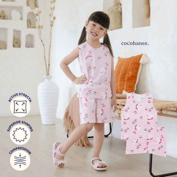 Cocohanee - Butterflies Sleeveless Set - Setelan Anak Tanpa Lengan