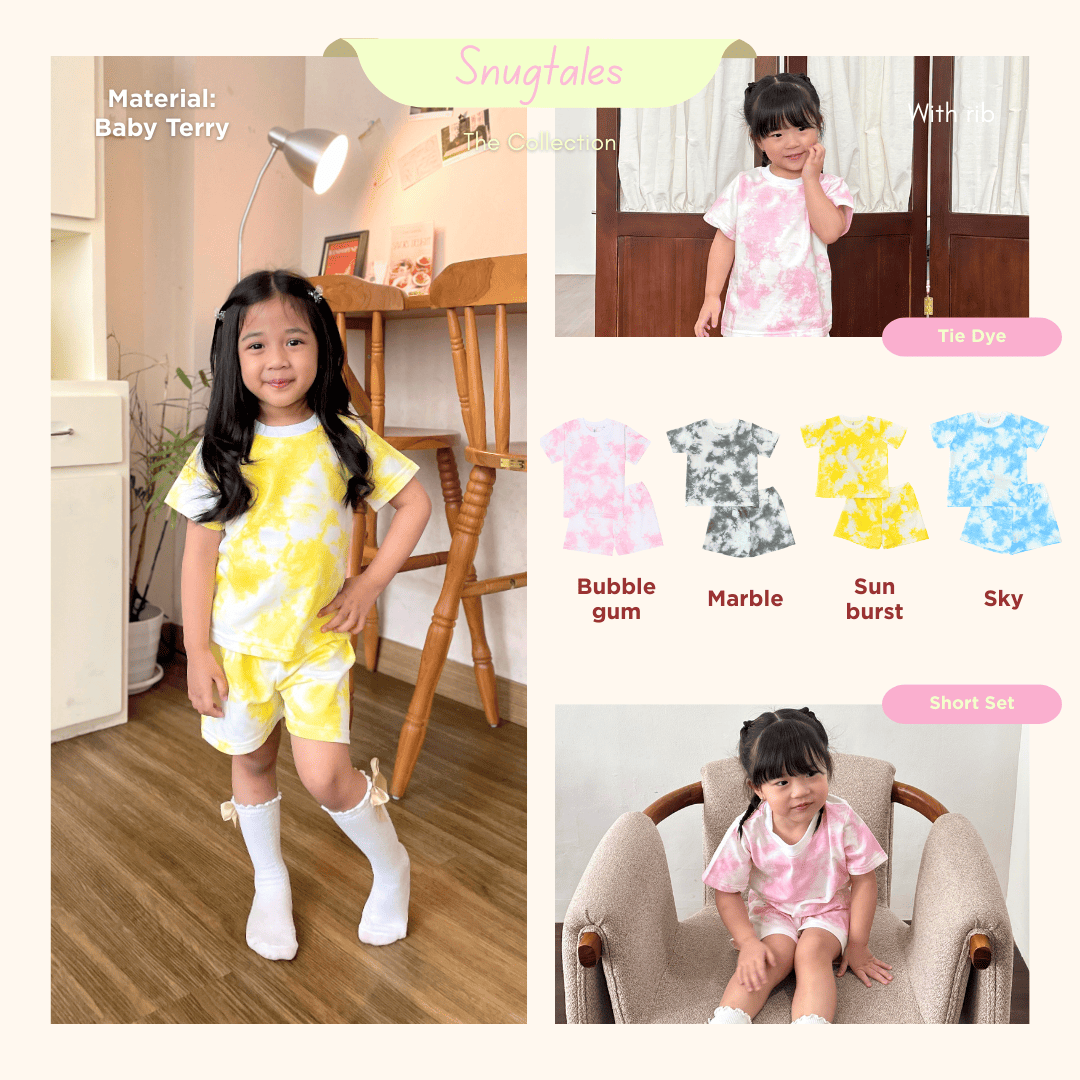 Casual Short Set - Tie Dye Loungewear - Setelan Casual Anak Baby Terry