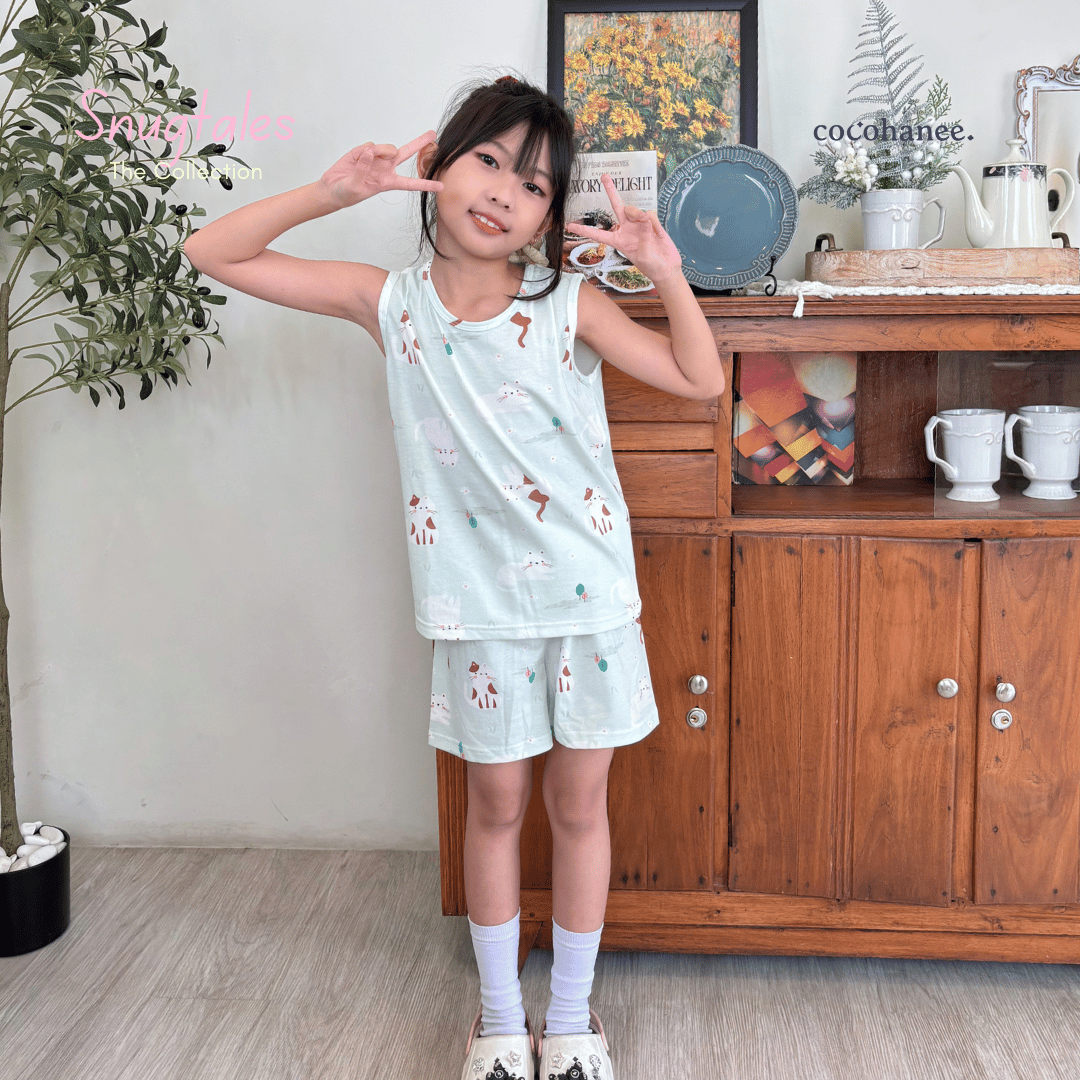 Cocohanee - Cats Playground - Sleeveless Set - Setelan Anak Tanpa Lengan