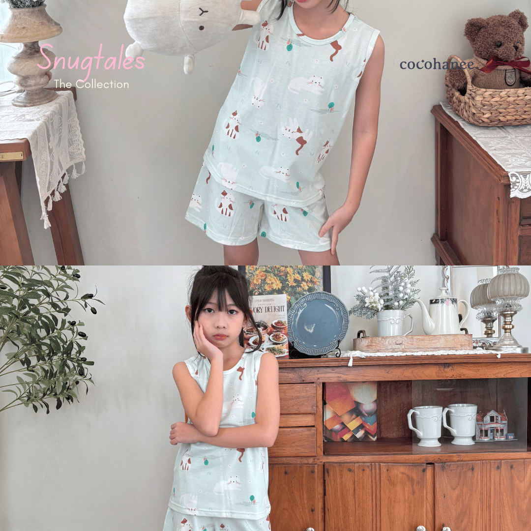 Cocohanee - Cats Playground - Sleeveless Set - Setelan Anak Tanpa Lengan
