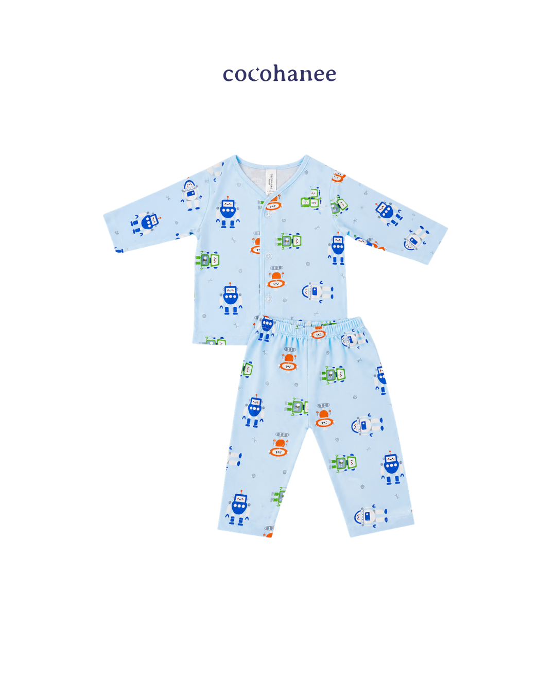 Cocohanee Wonderverse - Long Button Down Pajamas Robo Pals