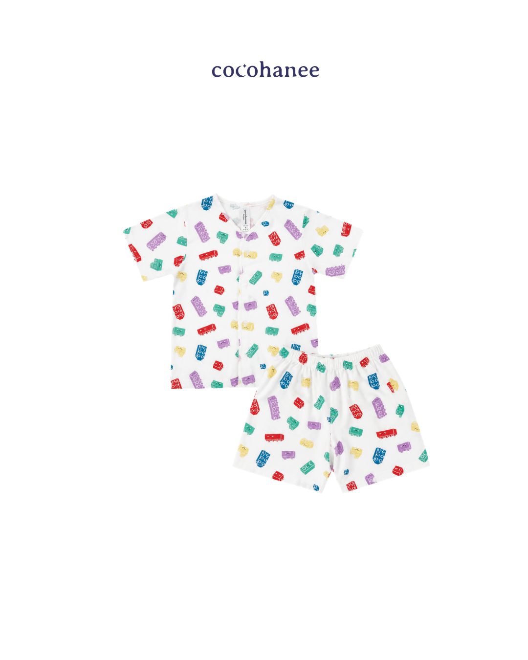 Cocohanee Wonderverse - Short Button Down Pajamas Block Buddies