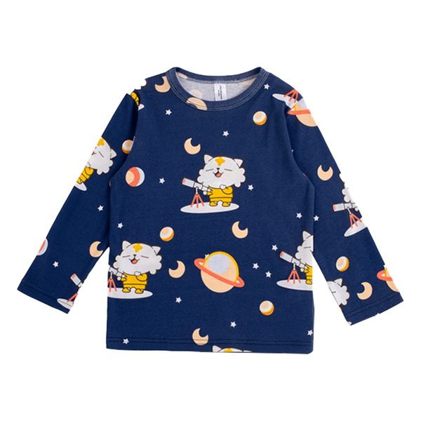 Cocohanee - Outer Space Long Top - Kaos Lengan Panjang Anak Motif