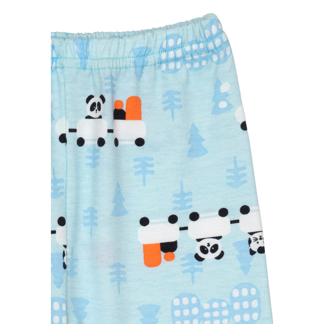 Cocohanee - Animal Train Baby Long Button Down Pajamas - Piyama Bayi dengan Kancing Depan