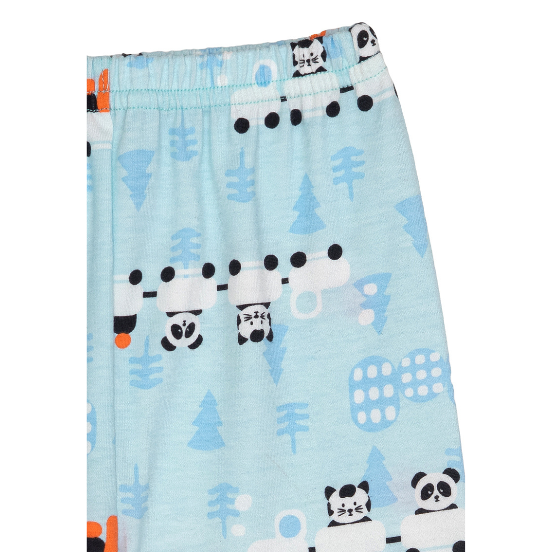 Cocohanee - Animal Train Baby Long Shoulder Button Pajamas - Piyama Bayi dengan Kancing di Bahu