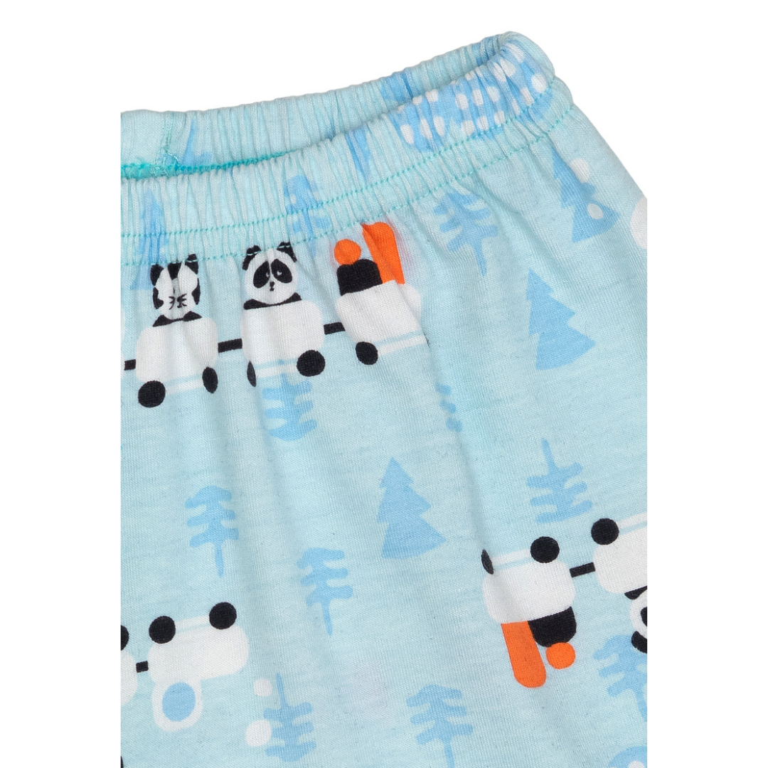 Cocohanee - Animal Train Baby Short Shoulder Button Pajamas - Piyama Bayi dengan Kancing di Bahu