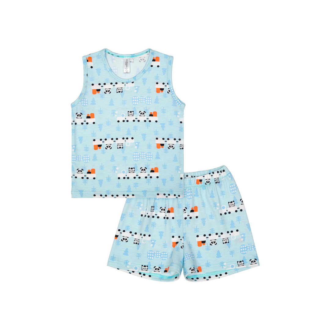 Cocohanee - Animal Train Sleeveless Set - Setelan Anak Tanpa Lengan