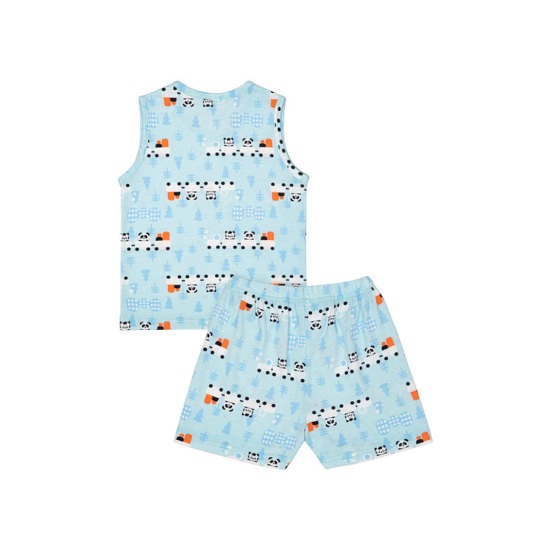 Cocohanee - Animal Train Sleeveless Set - Setelan Anak Tanpa Lengan