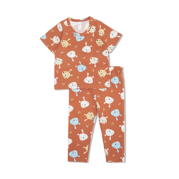 Cocohanee - Brown Puppies Cozy Pajamas - Piyama Tidur Anak