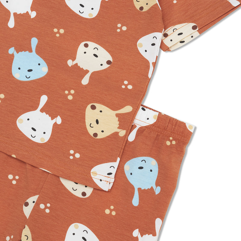 Cocohanee - Brown Puppies Cozy Pajamas - Piyama Tidur Anak