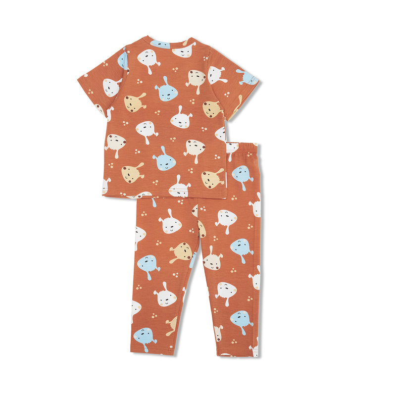 Cocohanee - Brown Puppies Cozy Pajamas - Piyama Tidur Anak