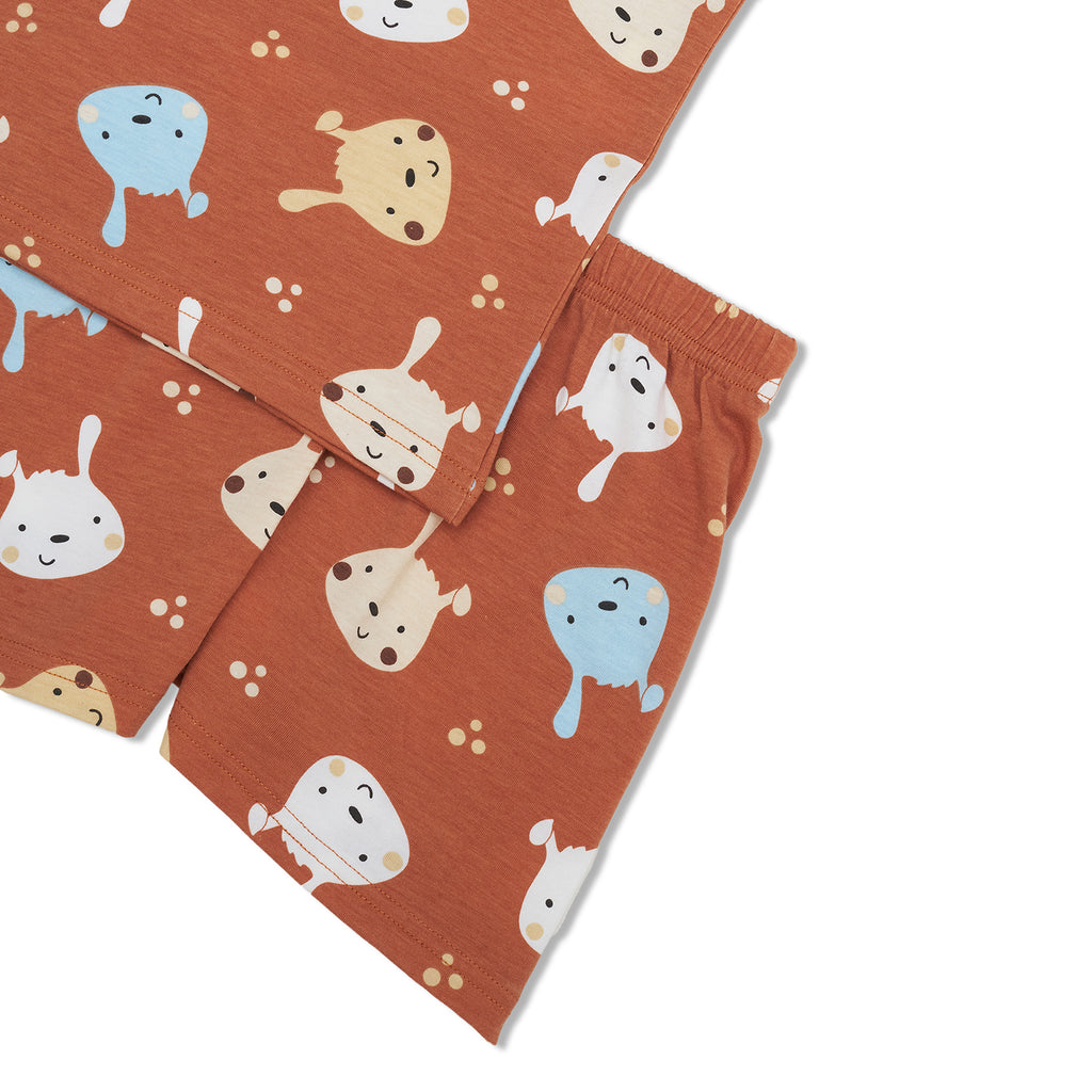 Cocohanee - Brown Puppies Sleeveless Set - Setelan Anak Tanpa Lengan